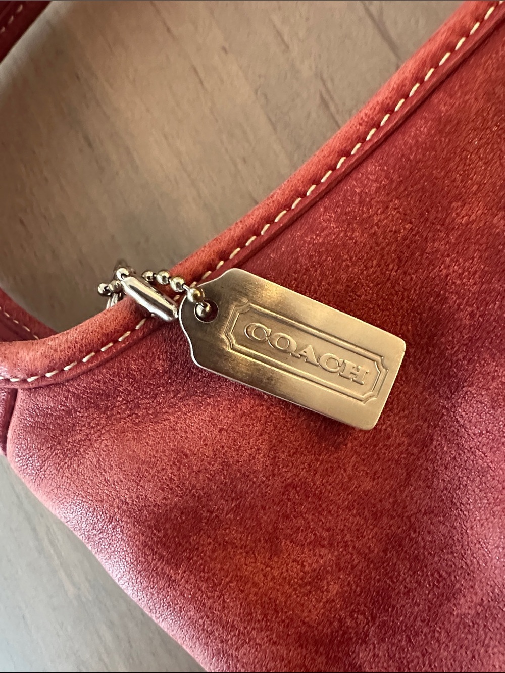 Coach Vintage Ergo Red Leather Hobo Shoulder Bag - Picture 6 of 7